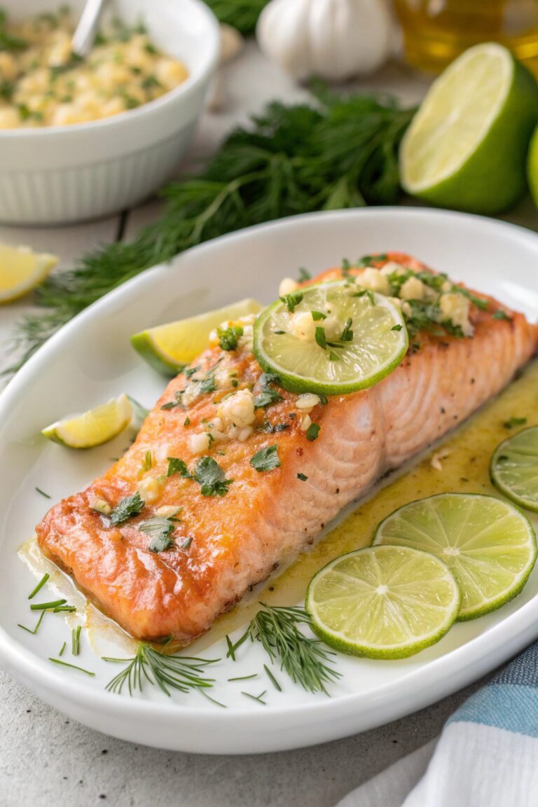 Baked Honey Lime Garlic Butter Salmon Recipe