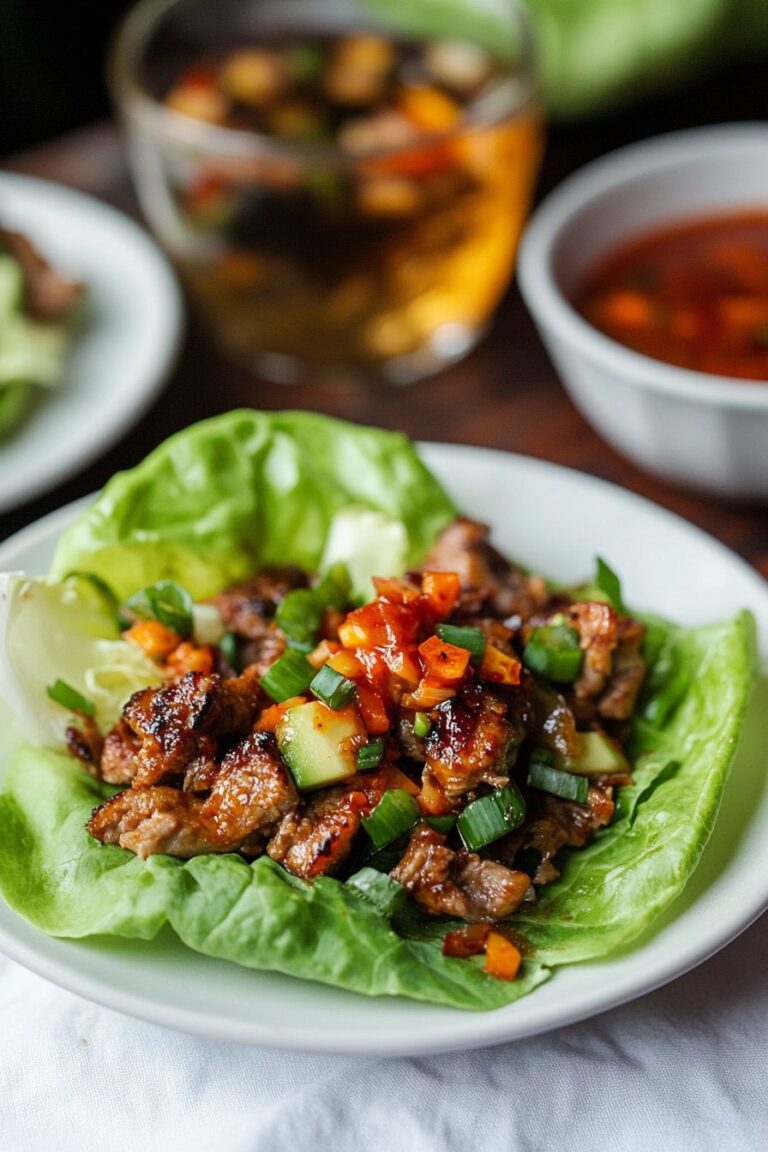 Sweet and Spicy Pork Lettuce Wraps Recipe