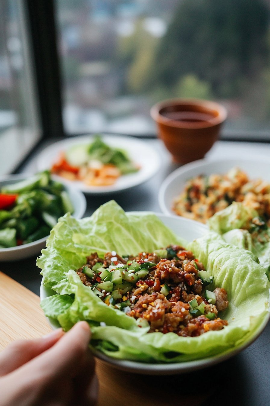 Sweet and Spicy Pork Lettuce Wraps Recipe