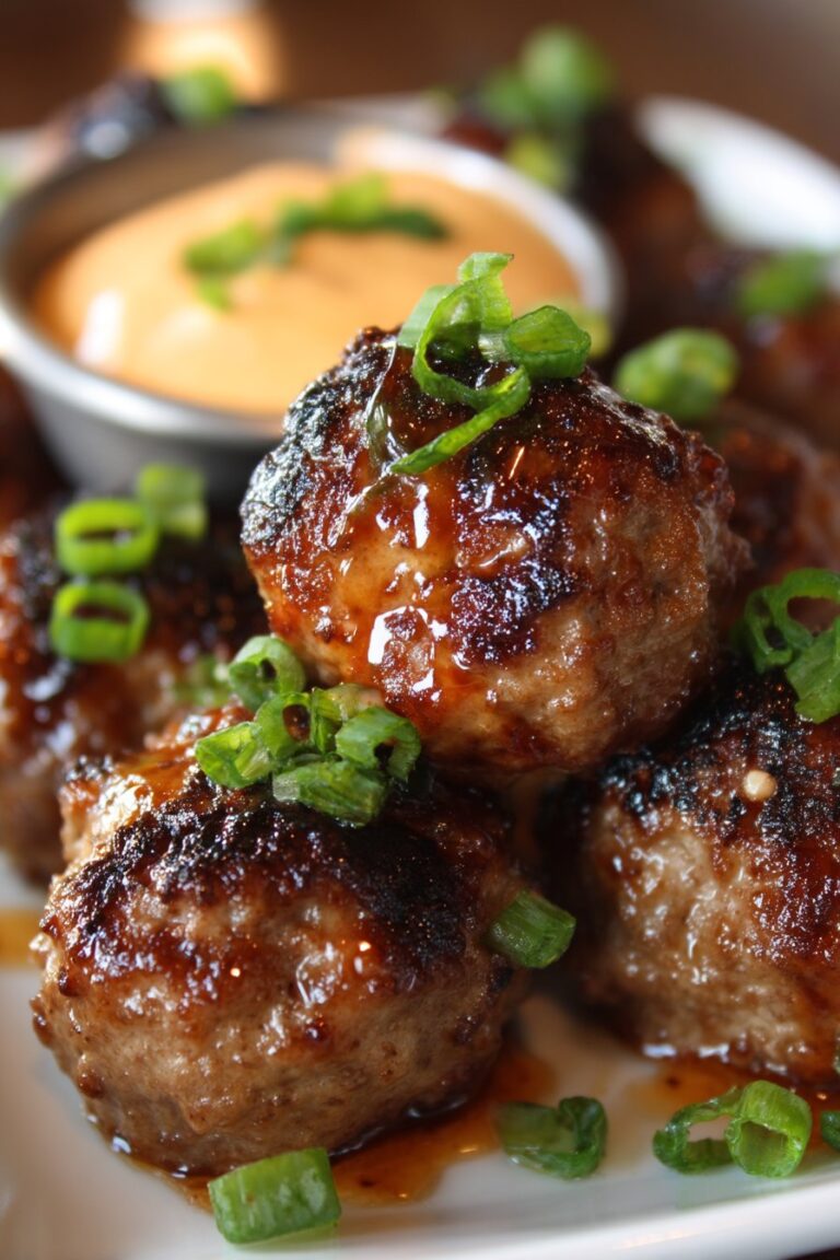 Korean BBQ Meatballs with Spicy Mayo Dip