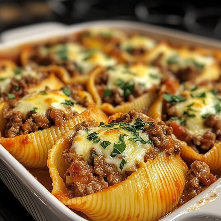 Beef-Stuffed Shells with Creamy Ricotta Filling