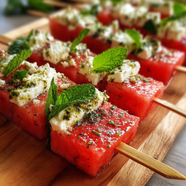Watermelon, Feta & Mint Skewers