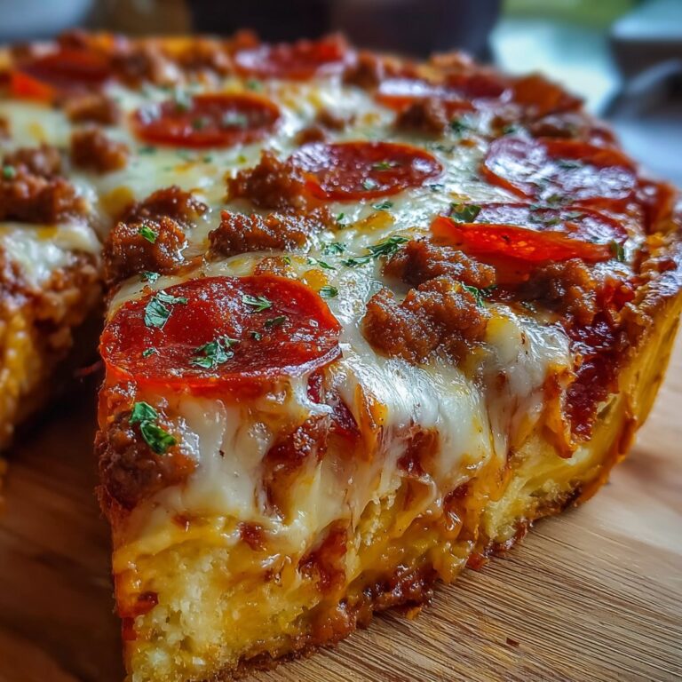 Deep Hamburger Sausage & Pepperoni Pie
