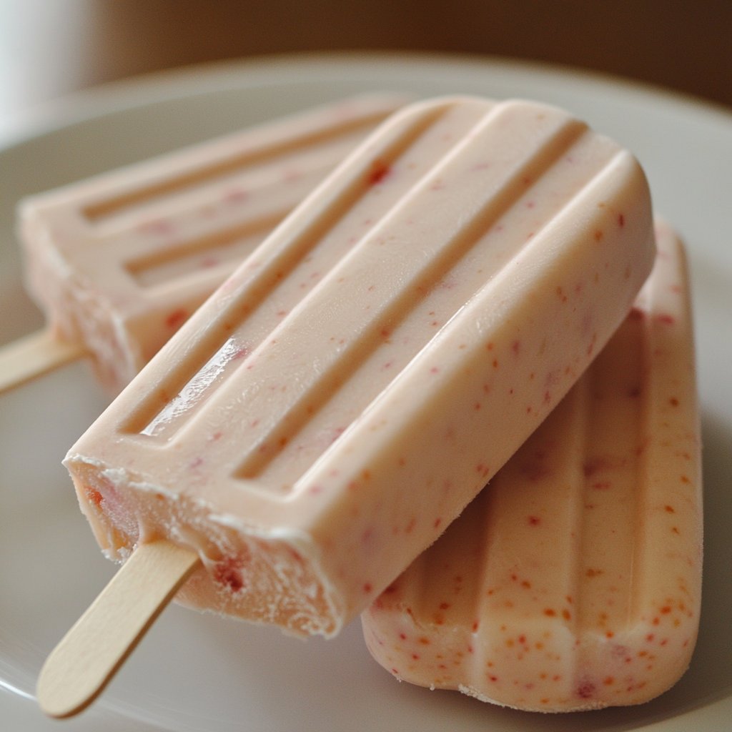 Delicious, irresistible picture of Strawberry Yogurt Popsicles