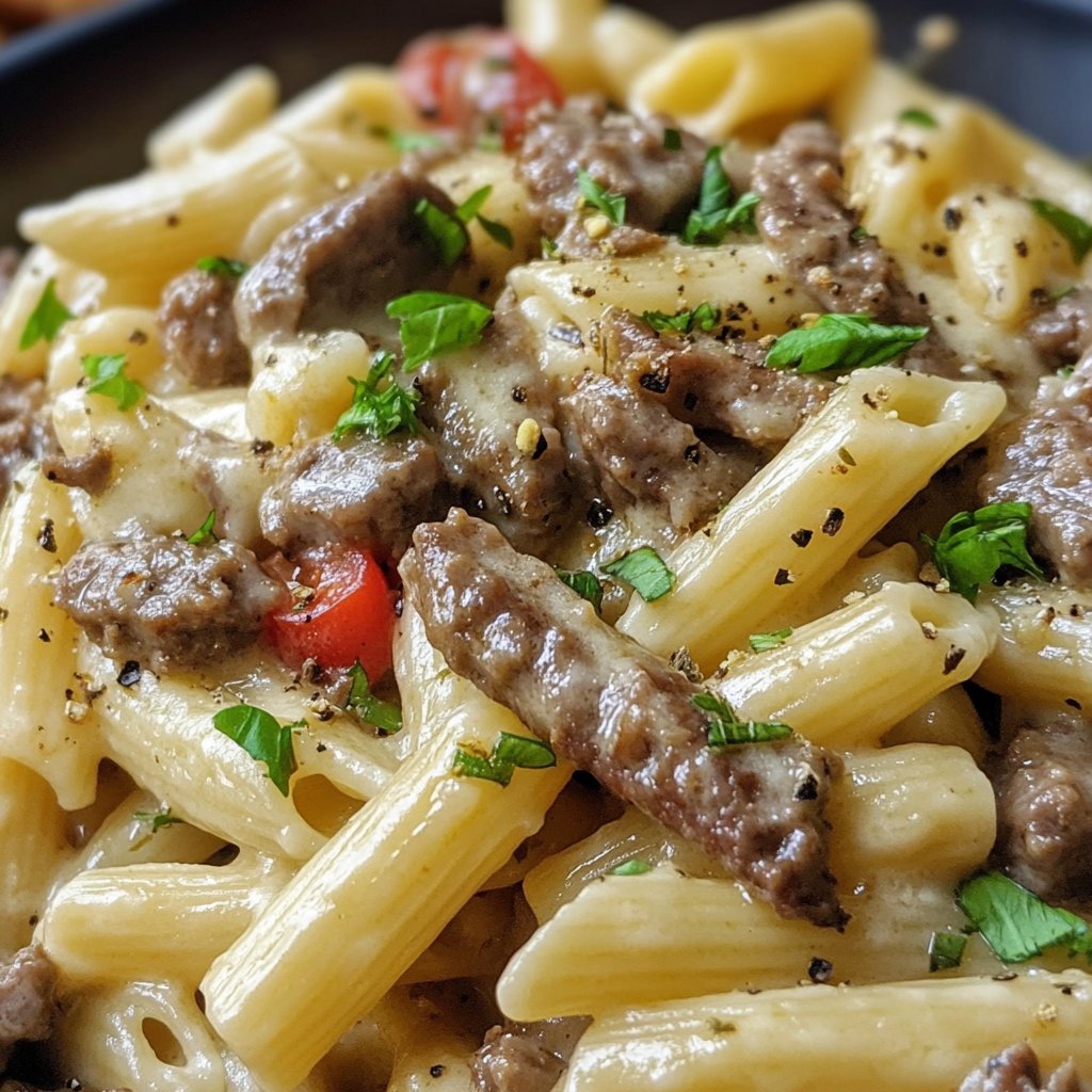 Philly Cheesesteak Pasta