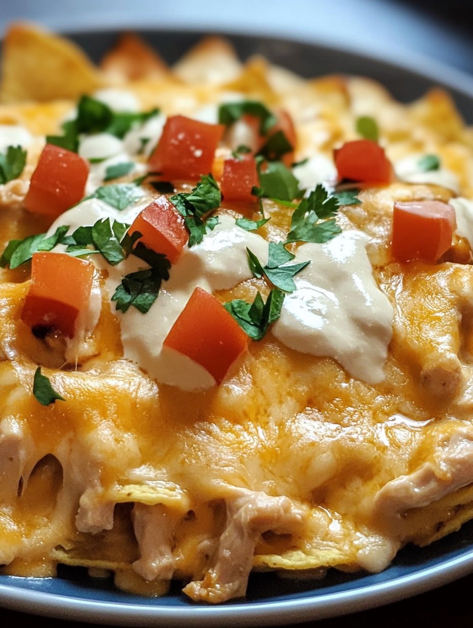 Crockpot Creamy Chicken Nachos