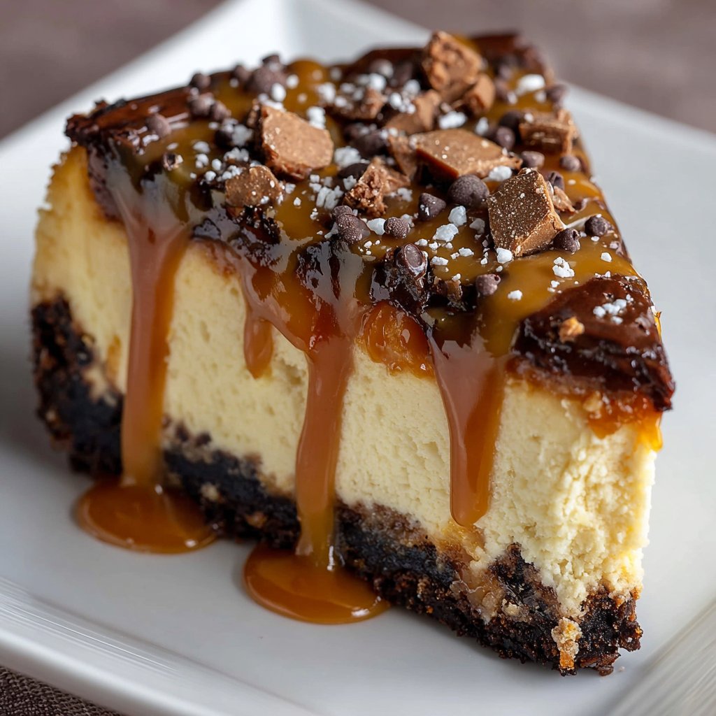 Salted Caramel Chocolate Chip Cheesecake