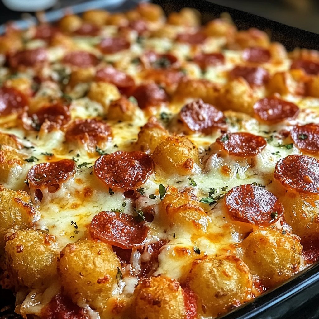 Tater Tot Pizza Casserole
