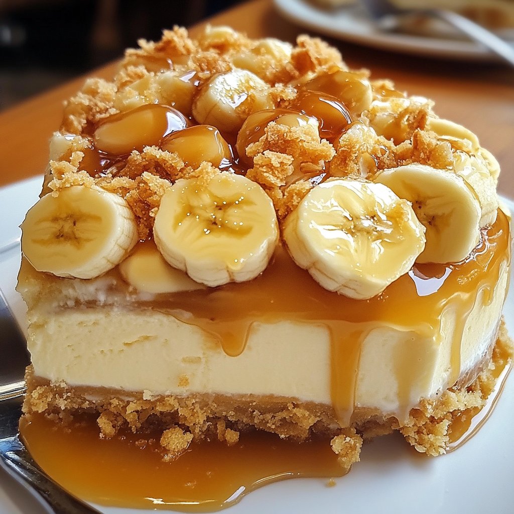 Banana Pudding Cheesecake with Salted Caramel