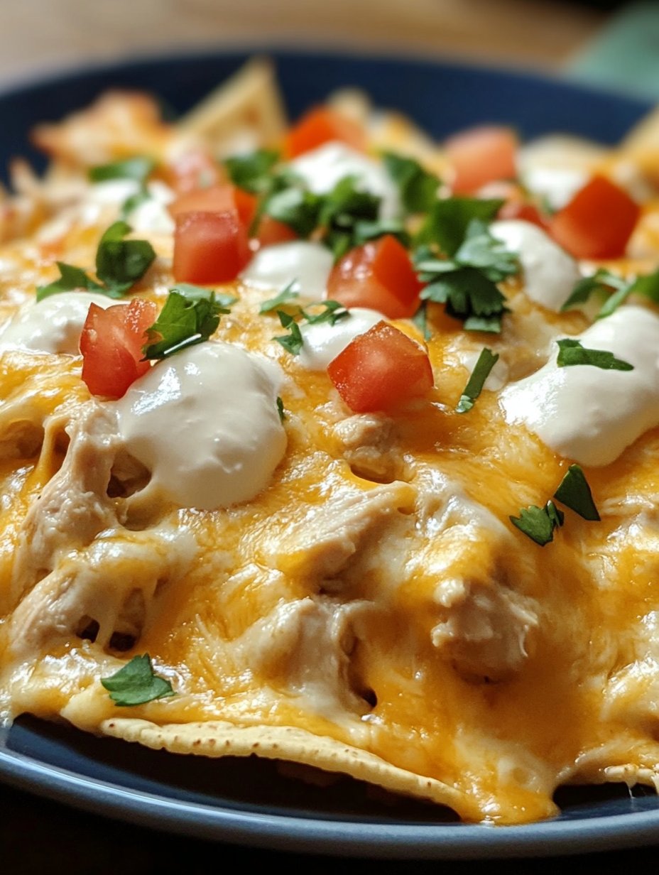 Crockpot Creamy Chicken Nachos