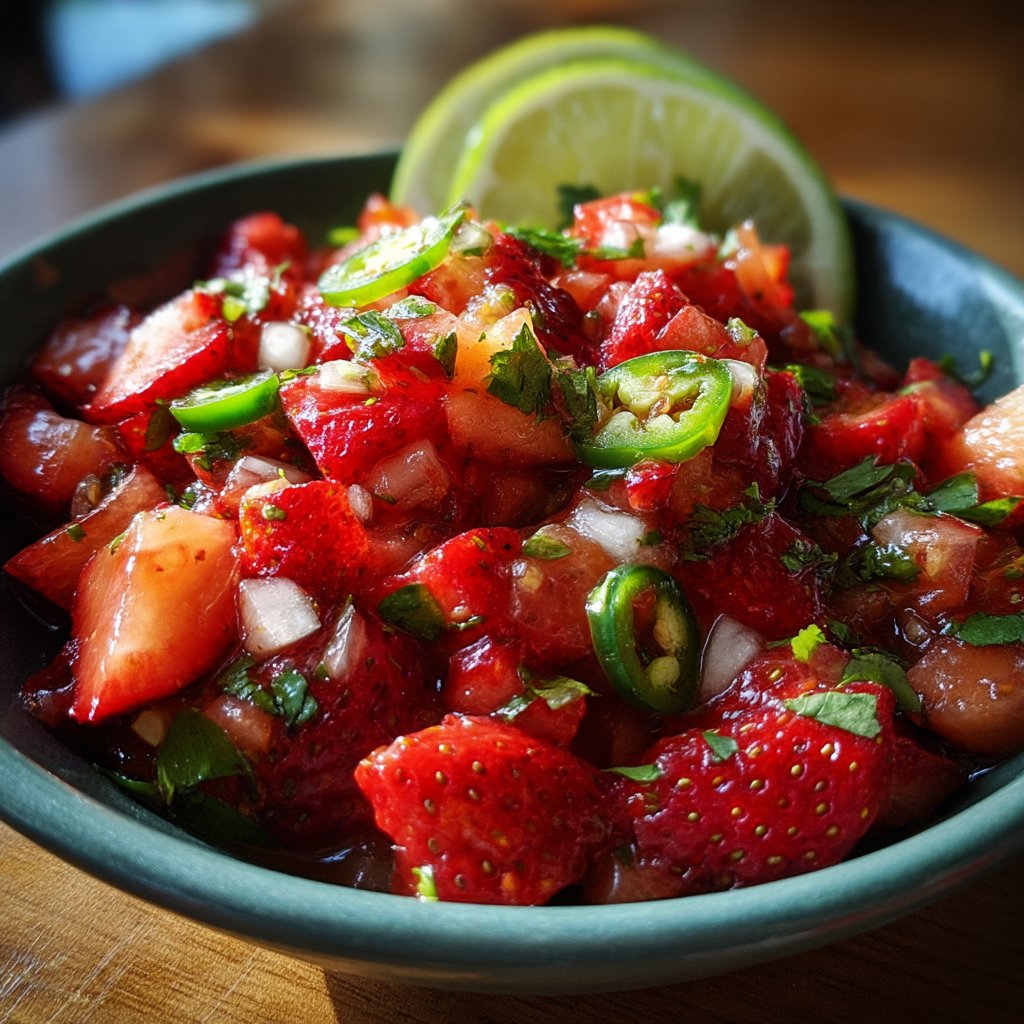 Strawberry Salsa with Jalapeños & Lime