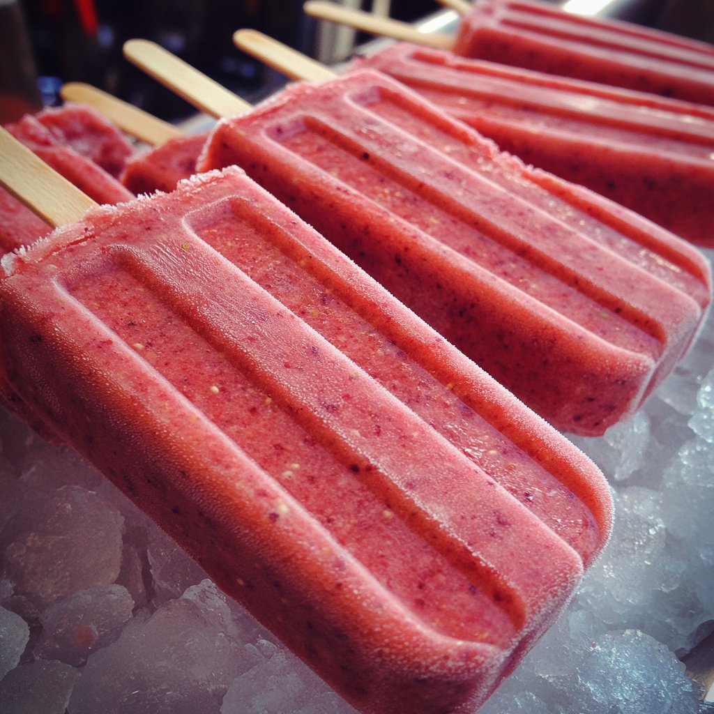 Delicious, irresistible picture of Strawberry Yogurt Popsicles