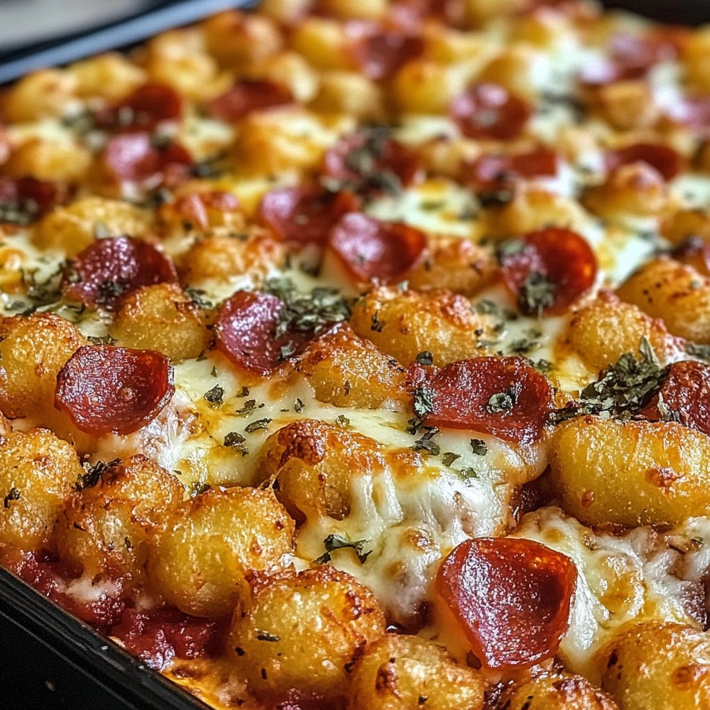 Tater Tot Pizza Casserole