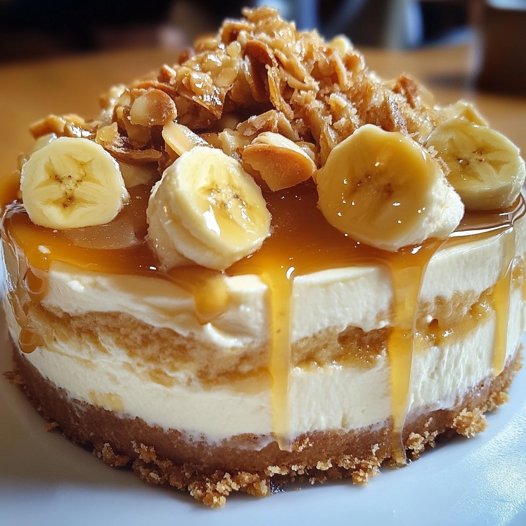 Banana Pudding Cheesecake with Salted Caramel