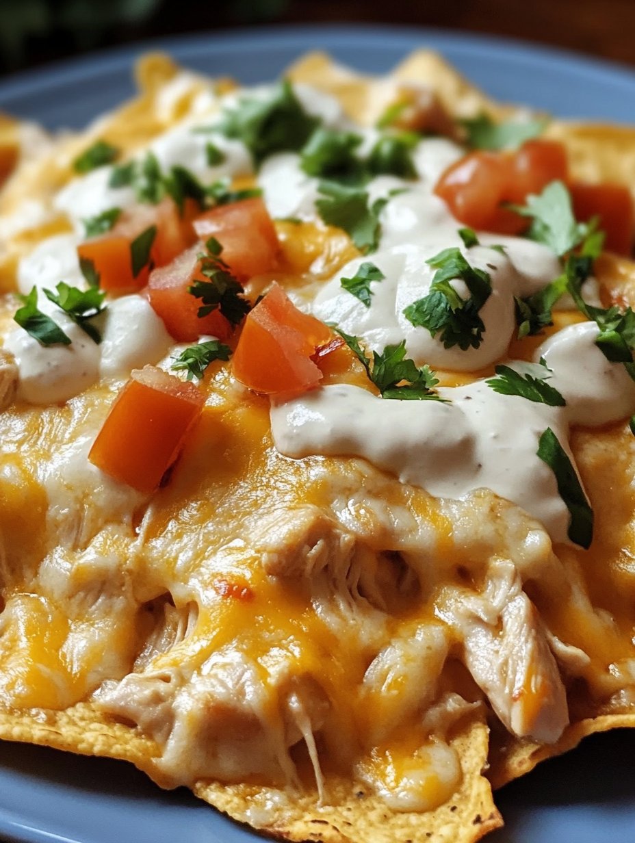 Crockpot Creamy Chicken Nachos