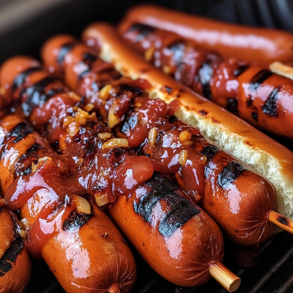 Marinated Grilled Hot Dogs