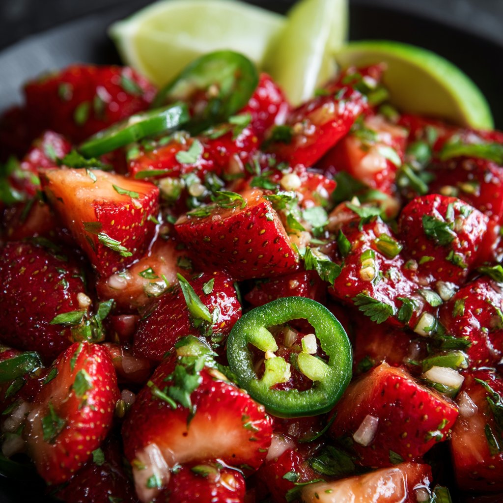 Strawberry Salsa with Jalapeños & Lime
