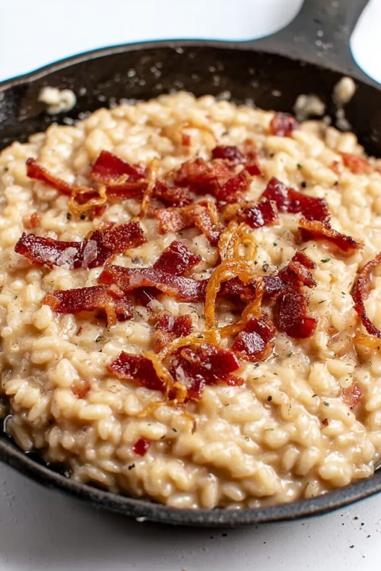 Caramelized Onion, Bacon, and Parmesan Risotto